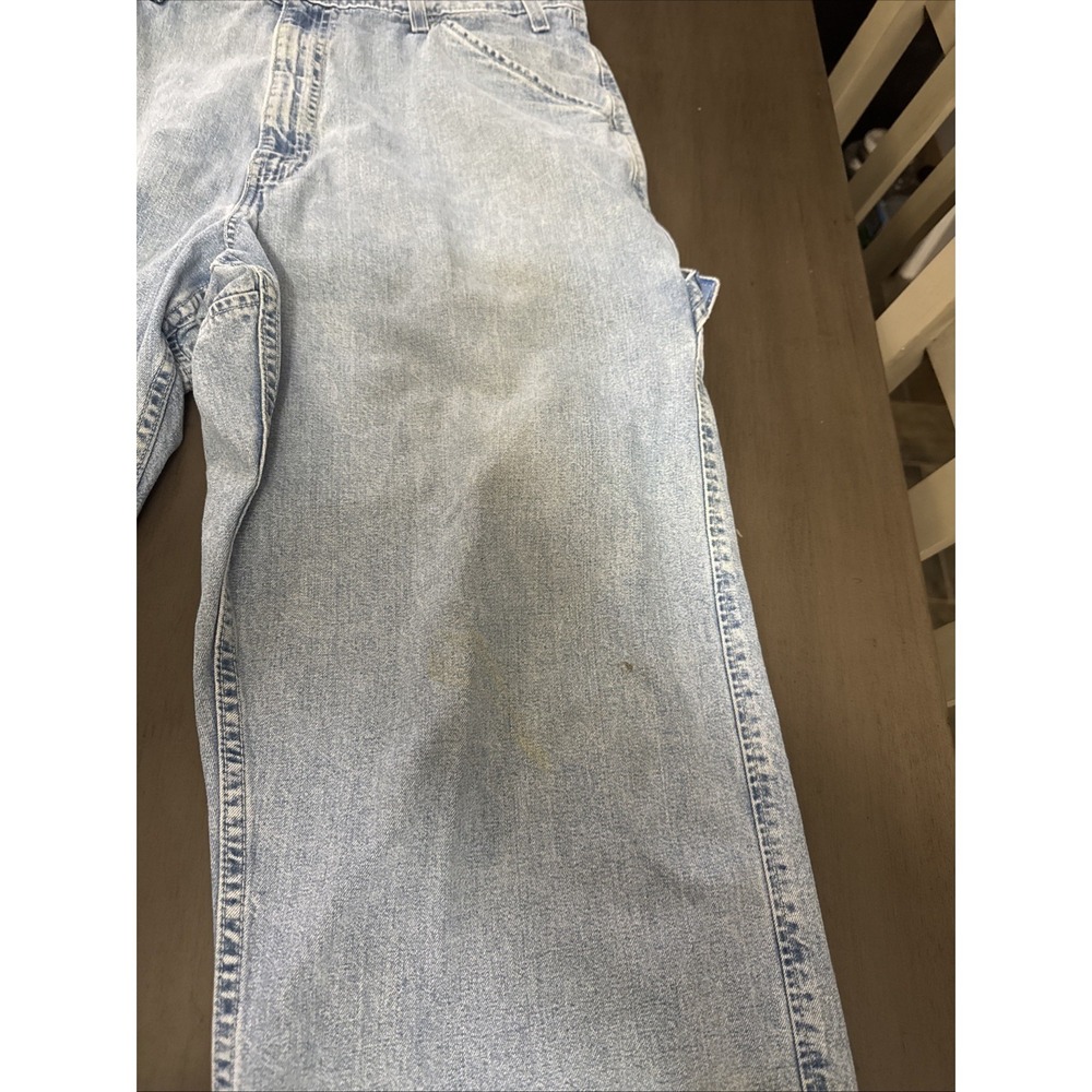 Vintage Men's Levi's L2 Wide Leg Carpenter Baggy Jeans 90s 37x31 Skater Grunge - Picture 2 of 16